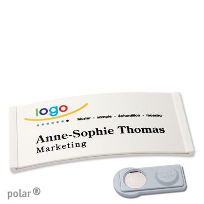 Jmenovky polar® color-complete, magnet 74 x 34 mm  | bílá  | Magnet smag® 