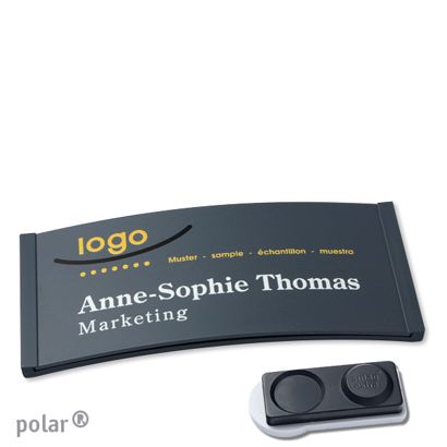 Jmenovky polar® color-complete, magnet 74 x 34 mm  | antracitová  | Magnet smag®, extra silný 