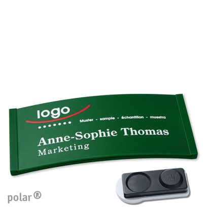 Jmenovky polar® color-complete, magnet 74 x 34 mm  | zelená  | Magnet smag®, extra silný 