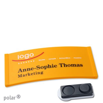 Jmenovky polar® color-complete, magnet 74 x 34 mm  | žlutá  | Magnet smag®, extra silný 