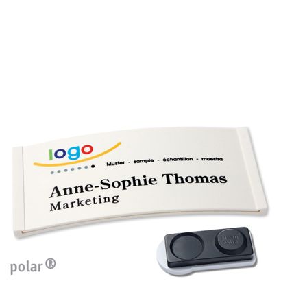 Jmenovky polar® color-complete, magnet 74 x 34 mm  | bílá  | Magnet smag®, extra silný 
