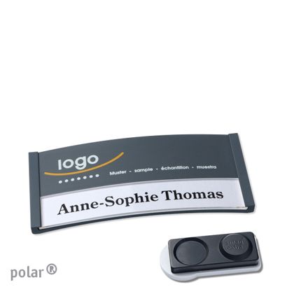Jmenovky polar® color-print, magnet 65 x 30 mm  | antracitová  | Magnet smag®, extra silný 