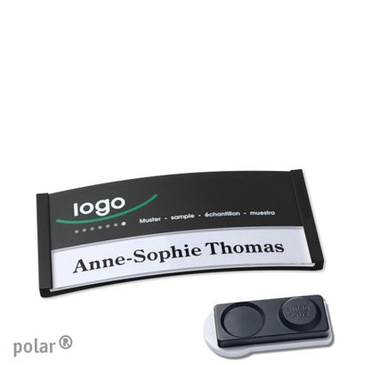 Jmenovky polar® color-print, magnet 65 x 30 mm  | černá  | Magnet smag®, extra silný 