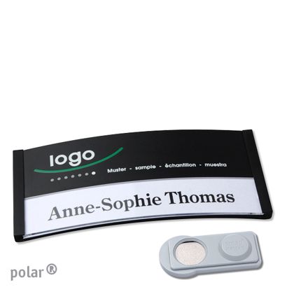 Jmenovky polar® color-print, magnet 74 x 34 mm  | černá  | Magnet smag® 