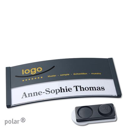 Jmenovky polar® color-print, magnet 74 x 34 mm  | antracitová  | Magnet smag®, extra silný 