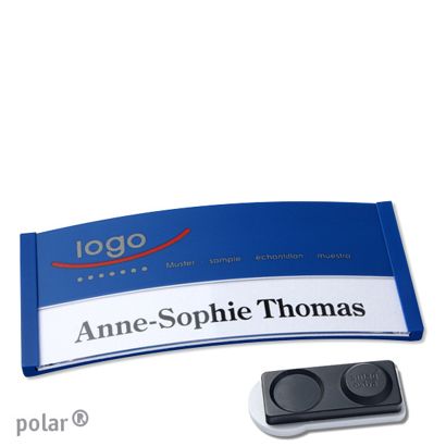 Jmenovky polar® color-print, magnet 74 x 34 mm  | modrá  | Magnet smag®, extra silný 