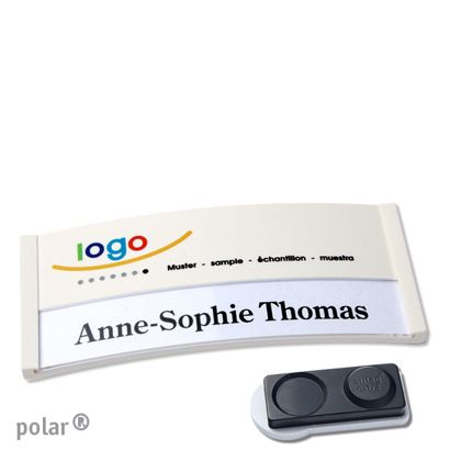 Jmenovky polar® color-print, magnet 74 x 34 mm  | bílá  | Magnet smag®, extra silný 