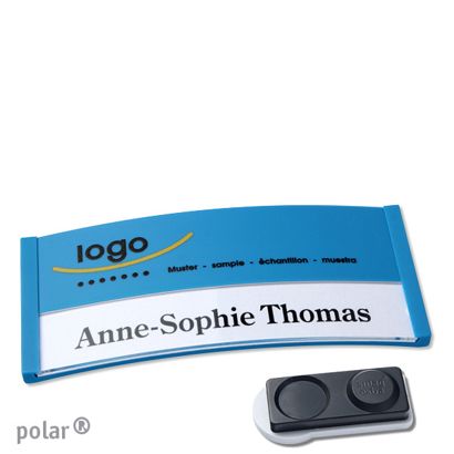Jmenovky polar® color-print, magnet 74 x 34 mm  | středně modrá  | Magnet smag®, extra silný 
