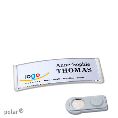 Name badges polar® quick-print magnet 64 x 22 mm  | smag® Magnet  | transparent 