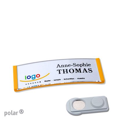 Name badges polar® quick-print magnet 64 x 22 mm  | smag® Magnet  | yellow 