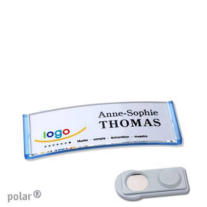 Jmenovky polar® quick-print, magnet 64 x 22 mm  | Magnet smag®  | průsvitné provedení|modrá 