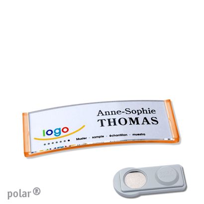 Jmenovky polar® quick-print, magnet 64 x 22 mm  | Magnet smag®  | průsvitné provedení|oranžová 