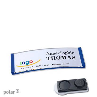 Jmenovky polar® quick-print, magnet 64 x 22 mm  | Magnet smag®, extra silný  | modrá 