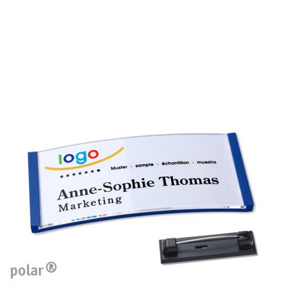 Jmenovky polar® quick-print, se špendlíkem 65 x 30 mm  | modrá 