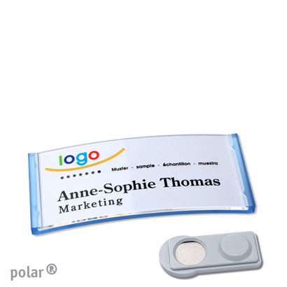 Jmenovky polar® quick-print, magnet 65 x 30 mm  | Magnet smag®  | průsvitné provedení|modrá 