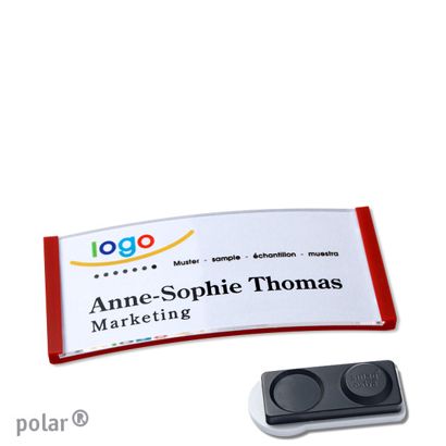 Jmenovky polar® quick-print, magnet 65 x 30 mm  | Magnet smag®, extra silný  | červená 