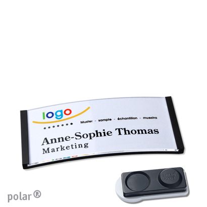 Jmenovky polar® quick-print, magnet 65 x 30 mm  | Magnet smag®, extra silný  | černá 