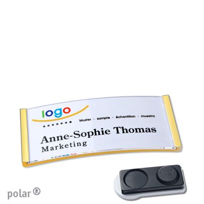 Jmenovky polar® quick-print, magnet 65 x 30 mm  | Magnet smag®, extra silný  | zlatá 