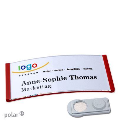 Jmenovky polar® quick-print, magnet 74 x 34 mm  | Magnet smag®  | červená 