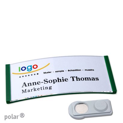 Name badges polar® quick-print magnet 74 x 34 mm  | smag® Magnet  | green 