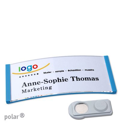 Name badges polar® quick-print magnet 74 x 34 mm  | smag® Magnet  | medium blue 