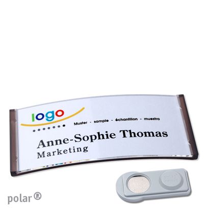 Jmenovky polar® quick-print, magnet 74 x 34 mm  | Magnet smag®  | průsvitné provedení|antracitová 