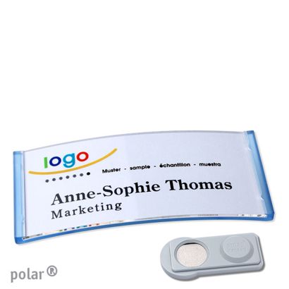Jmenovky polar® quick-print, magnet 74 x 34 mm  | Magnet smag®  | průsvitné provedení|modrá 