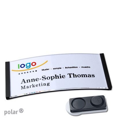 Jmenovky polar® quick-print, magnet 74 x 34 mm  | Magnet smag®, extra silný  | černá 