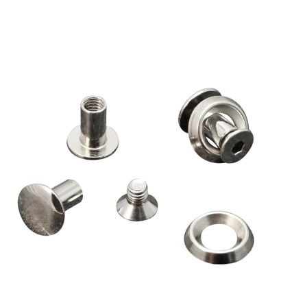 Knihařské šrouby s rozetovou podložkou, 10 mm, poniklované 