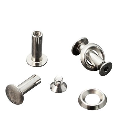 Knihařské šrouby s rozetovou podložkou, 12 mm, poniklované 