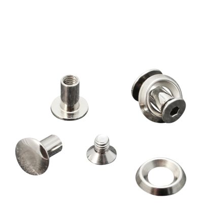Knihařské šrouby s rozetovou podložkou, 9 mm, poniklované 