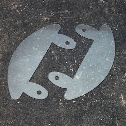 Plastic fasteners, semicircular, transparent 