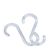 S-hooks, 55 mm long, transparent plastic transparent 