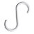 S-hooks, 55 mm long, white plastic white 