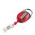 Badge reel with belt clip red|transparent 