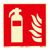 Fire extinguisher sign, phosphorescent, plastic, ISO 7010 150 x 150 mm 