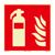 Fire extinguisher sign, phosphorescent, plastic, ISO 7010 200 x 200 mm 