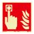 Fire Alarm Call Point sign, phosphorescent, plastic, ISO 7010 150 x 150 mm 