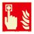 Fire Alarm Call Point sign, phosphorescent, plastic, ISO 7010 200 x 200 mm 