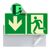 Emergency Exit sign, phosphorescent, plastic, ISO 7010 downwards 