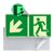 Emergency Exit sign, phosphorescent, plastic, ISO 7010 left downwards 