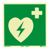 Automated External Defibrillator (AED) sign, phosphorescent, plastic, ISO 7010 150 x 150 mm 