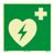 Automated External Defibrillator (AED) sign, phosphorescent, plastic, ISO 7010 200 x 200 mm 