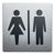 Information signs, stainless steel, 90 x 90 mm Ladies & Gents 