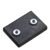 Rubber-coated magnets, rectangular, with internal thread 43 x 31 mm  | M4 x 4.5 mm  | black  | 13 kg