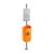 Dog waste station with bag dispenser, outdoor, orange bin, dispenser light grey