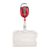 Retractable card holder thumb slot, polished | red, transparent