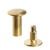 Binding screws with hammertop, brass-plated 7 mm