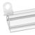 Hanger for poster hanging rail set with clamping, with round hole transparent 