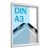 Snap frame A3 standard silver  | 25 mm | Mitred 